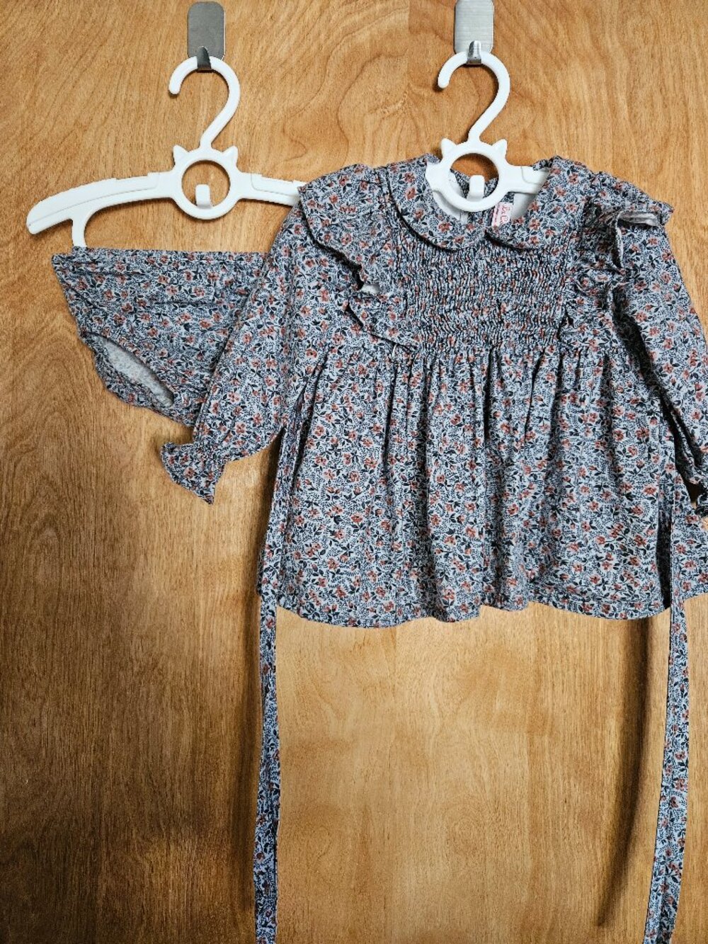 La Coqueta Blue Floral Eloisa Baby Smock Set
